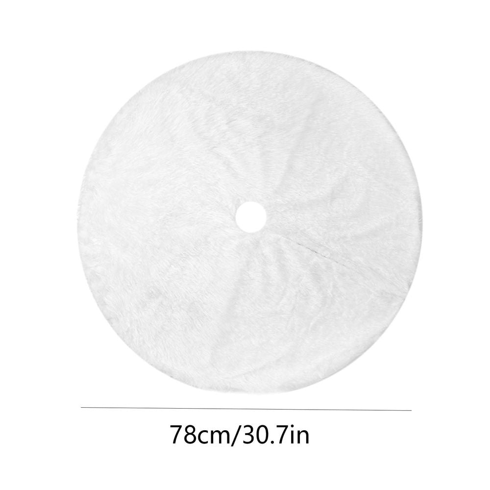 Faux Fur Christmas Tree Skirt, White Fluffy Plush Skirt for Christmas Tree, White Christmas Tree Rug Skirt Perfect for Christmas Party Decorations, 30 inches