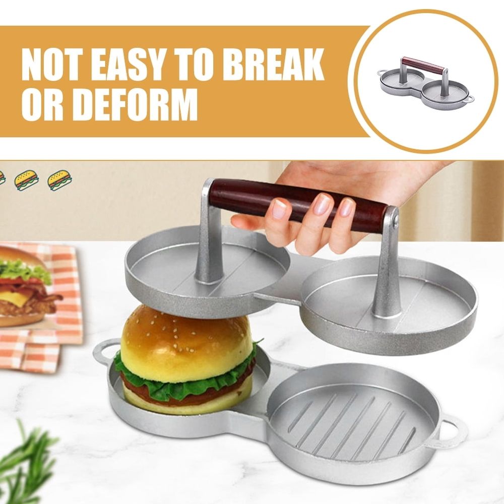 Double Burger Press Hamburger Patty Maker Meat Smasher for Perfect Homemade Burgers