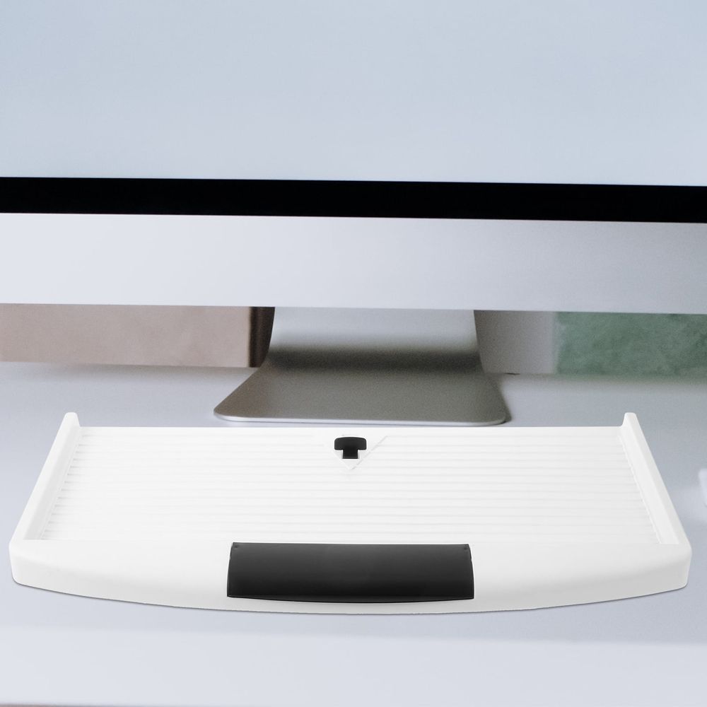 Under Desk Keyboard Tray Slide Out with Scratch Resistance and Space Saving Design