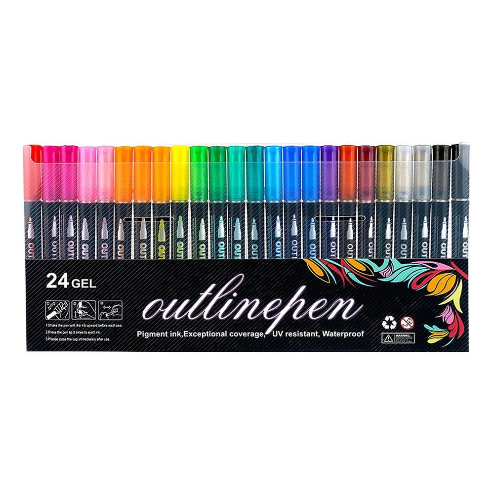 Outline Shimmer Glitter Markers, 8 Colors Double Line Shimmer Marker, Perfect for Doodling, Drawing, Art Supplies, Arts and Crafts, Stocking Stuffers, Birthdays Gifts