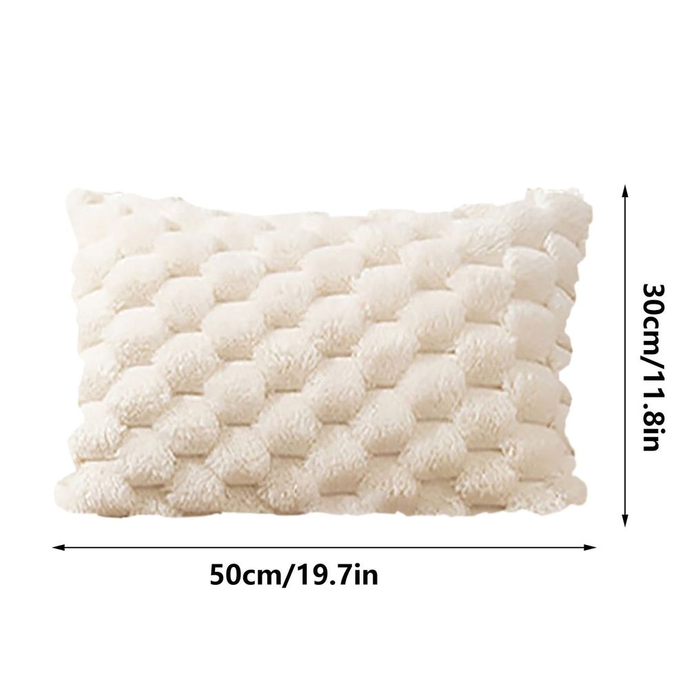 Super soft and comfortable decorative pillowcase, fuzzy plush artificial fur luxury cushion cover, sofa bed living room pillowcase, 12 "x20", orange
