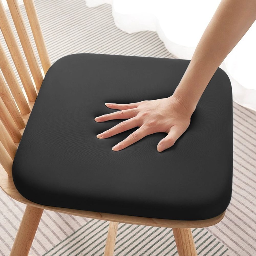 Memory foam folding chair cushion, 14 inch solid color square comfortable kitchen chair cushion, dining chair cushion, removable anti-skid kitchen chair cushion, dark blue