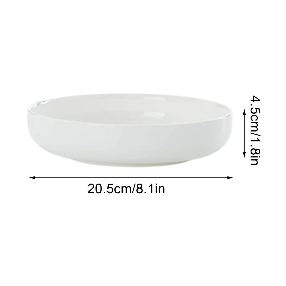 Pasta plate, 8-inch soup plate, pasta plate, soup plate, cream white porcelain salad plate, serving plate, suitable for pasta, soup and salad, pasta bowl, soup bowl, large bowl