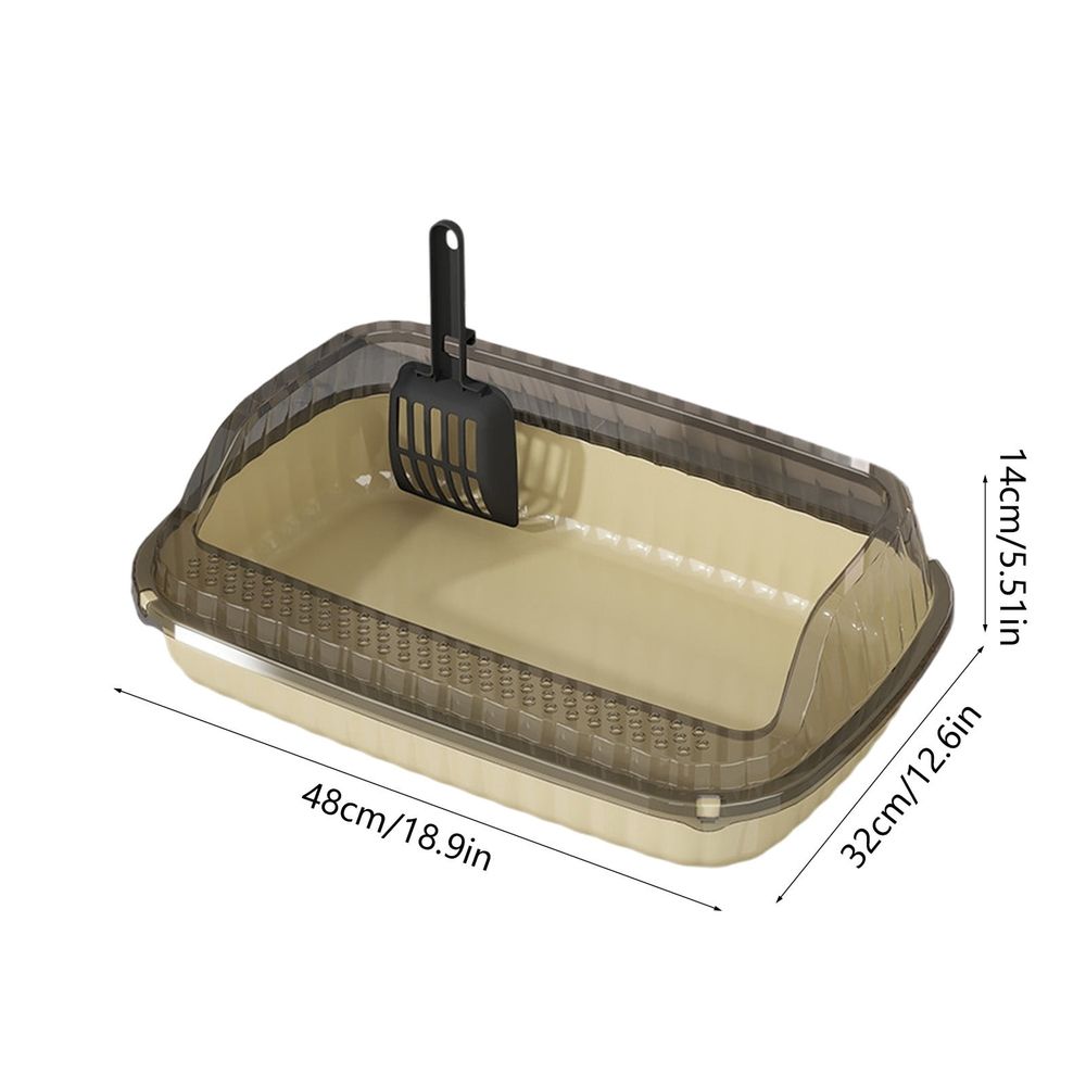 Cat Litter Boxes Large,Kitty Litter Box Low Entry High Sides,Semi Enclosed Front Entry Cat Pan Anti-Splashing Detachable Kitten Toilet with Scoop (Green)