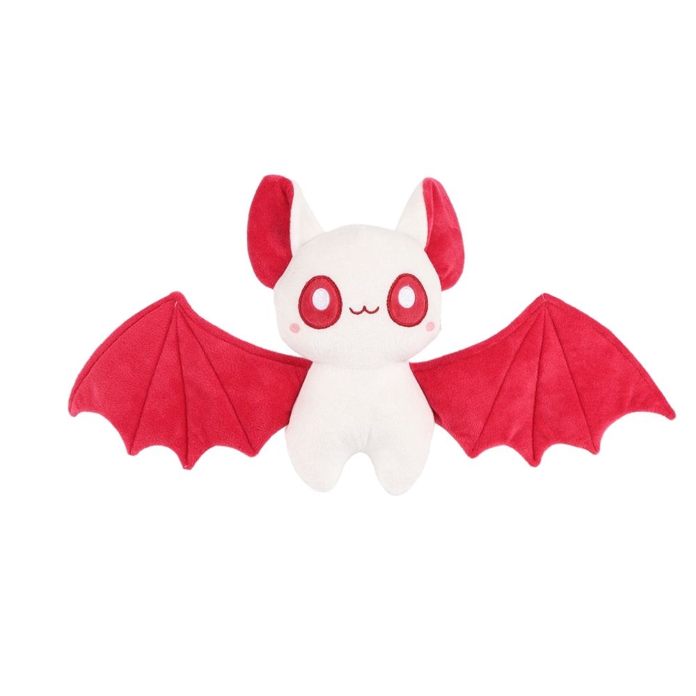 10-inch Plush Bat - Halloween Stuffed Animal Toy, Bedtime Doll, Xmas Furry Gift, White