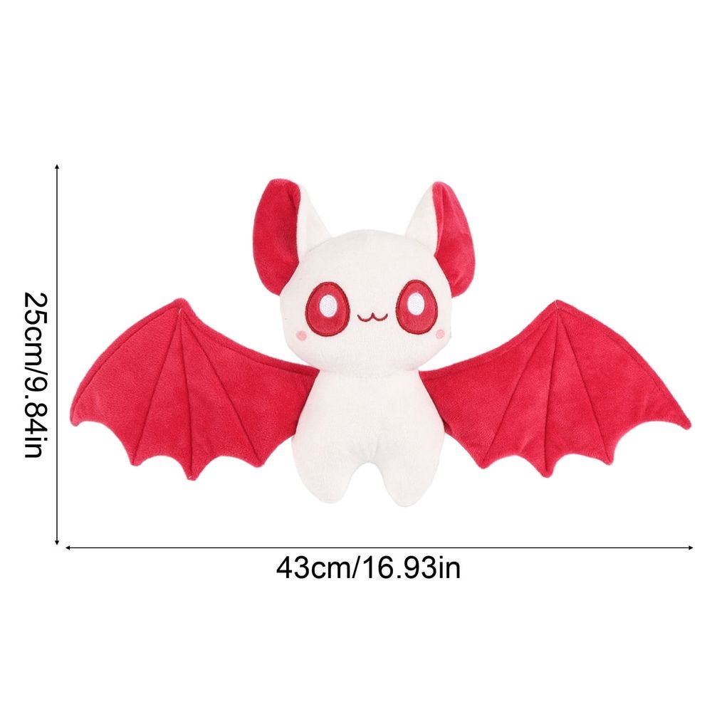 10-inch Plush Bat - Halloween Stuffed Animal Toy, Bedtime Doll, Xmas Furry Gift, White