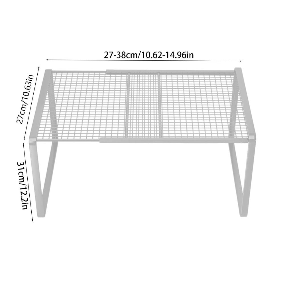 Shelves, Shelf Organizer, Expandable Cabinet Storage Shelf, Stackable Organizer Rack, Sturdy Metal, Make Full Use of The Upper Space, Space Saving for Kitchen Bathroom Pantry