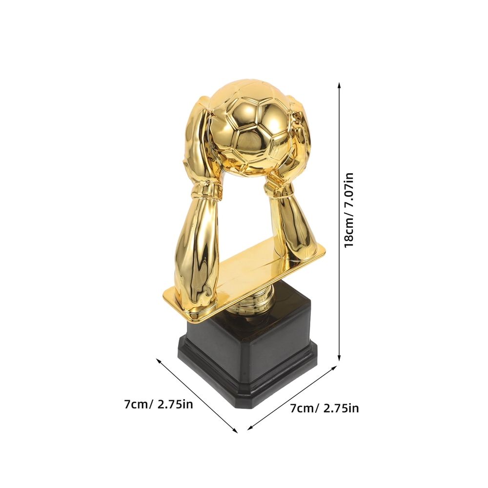 Golden Plastic Soccer Trophy Featuring Goalkeeper Gloves for Football Championship Awards and Display