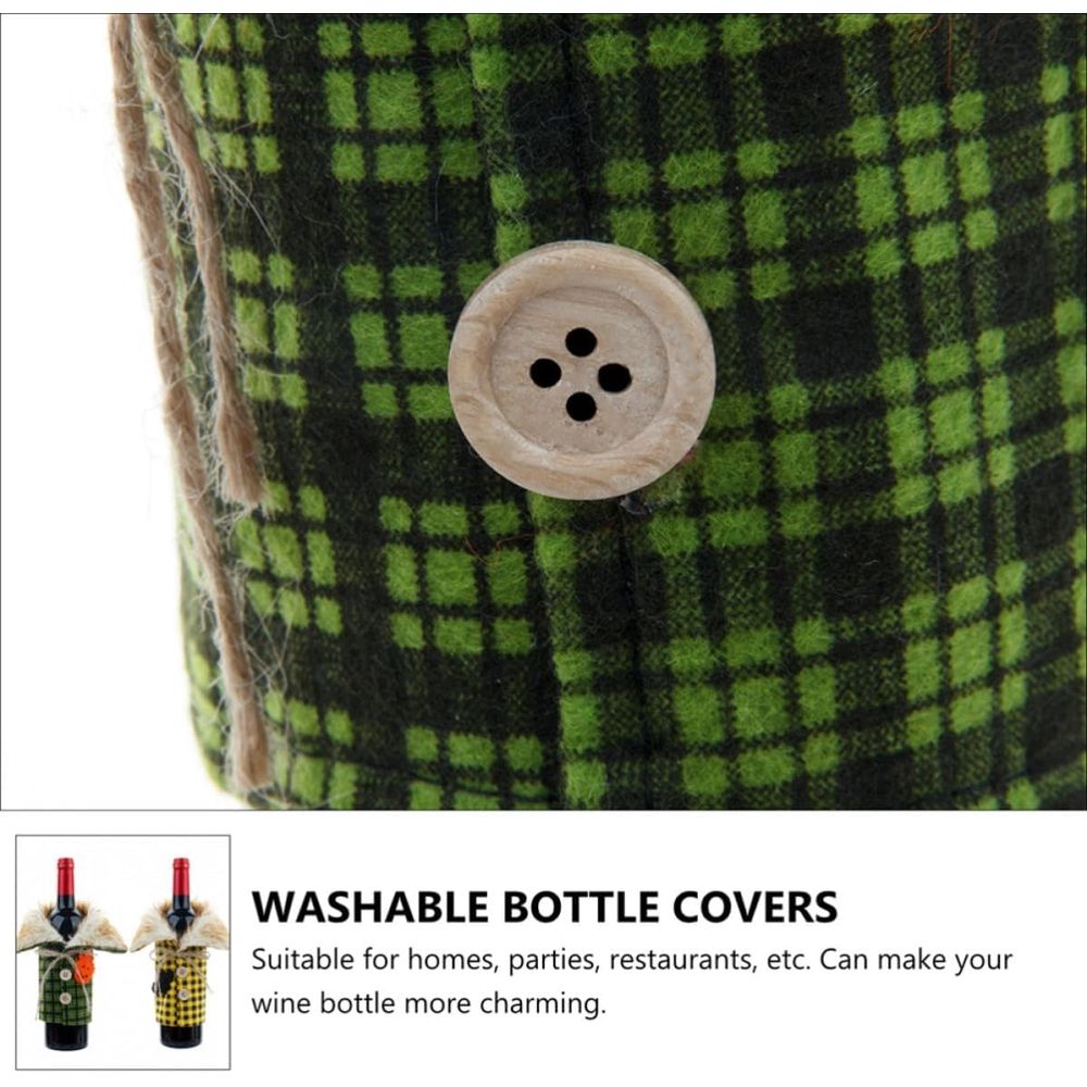 4pcs Halloween Bottle Sleeves Plush Felt Wine Covers - Decorative Reusable Covers for Parties, Restaurants, and Photo Props