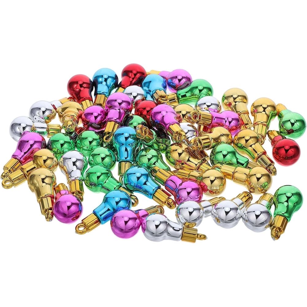 50pcs Plastic Bulb Beads Craft Ornament Charms for Holiday Wreath and Window Decor