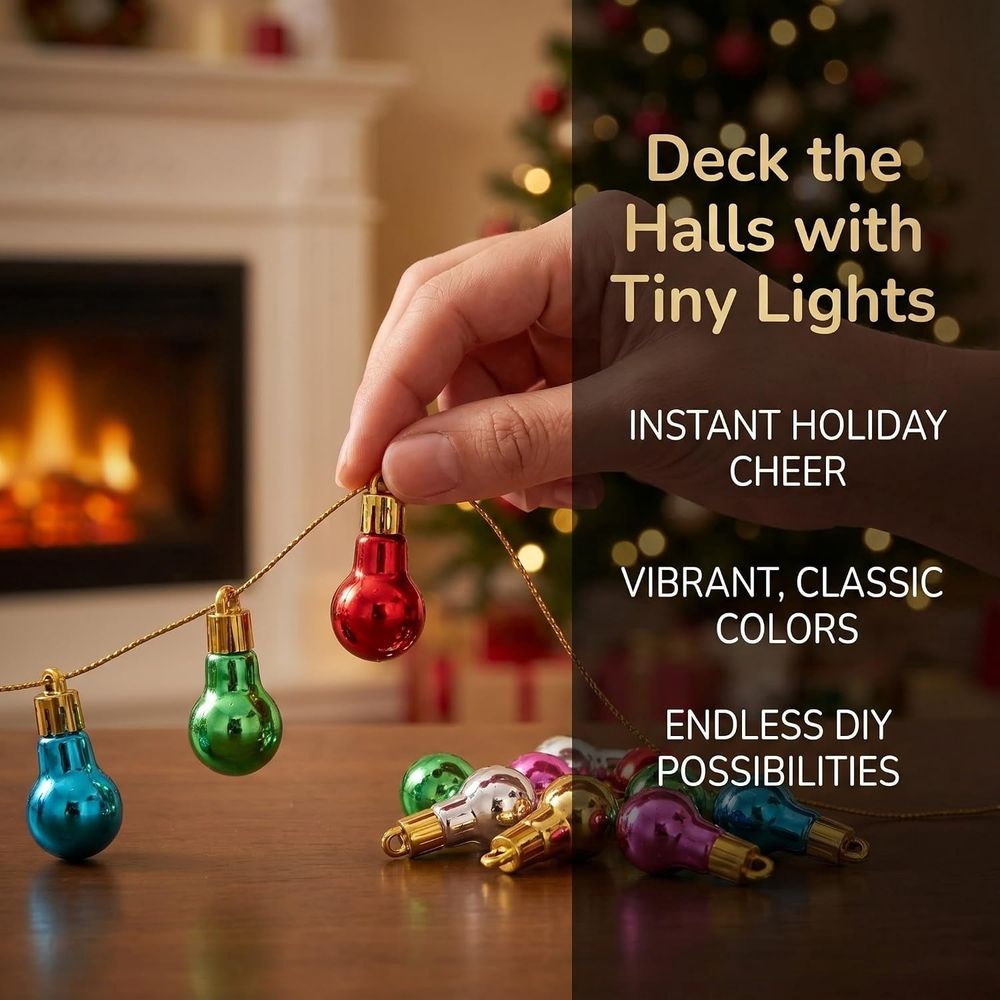 50pcs Plastic Bulb Beads Craft Ornament Charms for Holiday Wreath and Window Decor