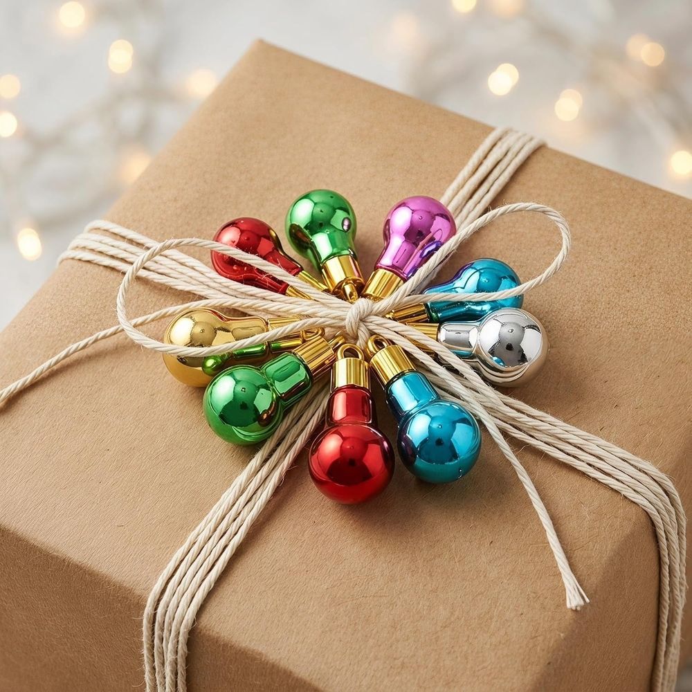 50pcs Plastic Bulb Beads Craft Ornament Charms for Holiday Wreath and Window Decor