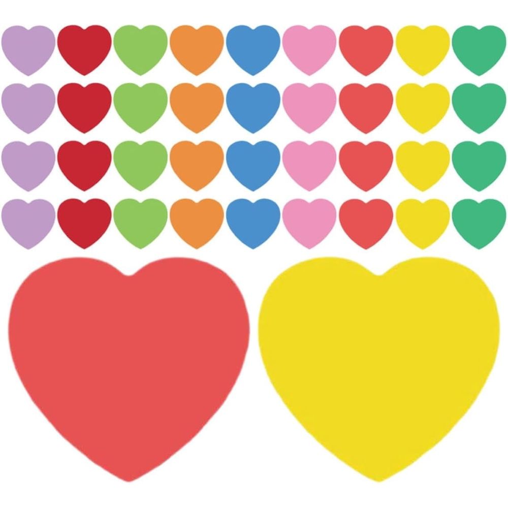 2 Sets Heart Shaped Paper Cutouts for Valentine Crafts Messages