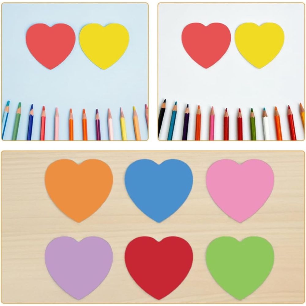 2 Sets Heart Shaped Paper Cutouts for Valentine Crafts Messages