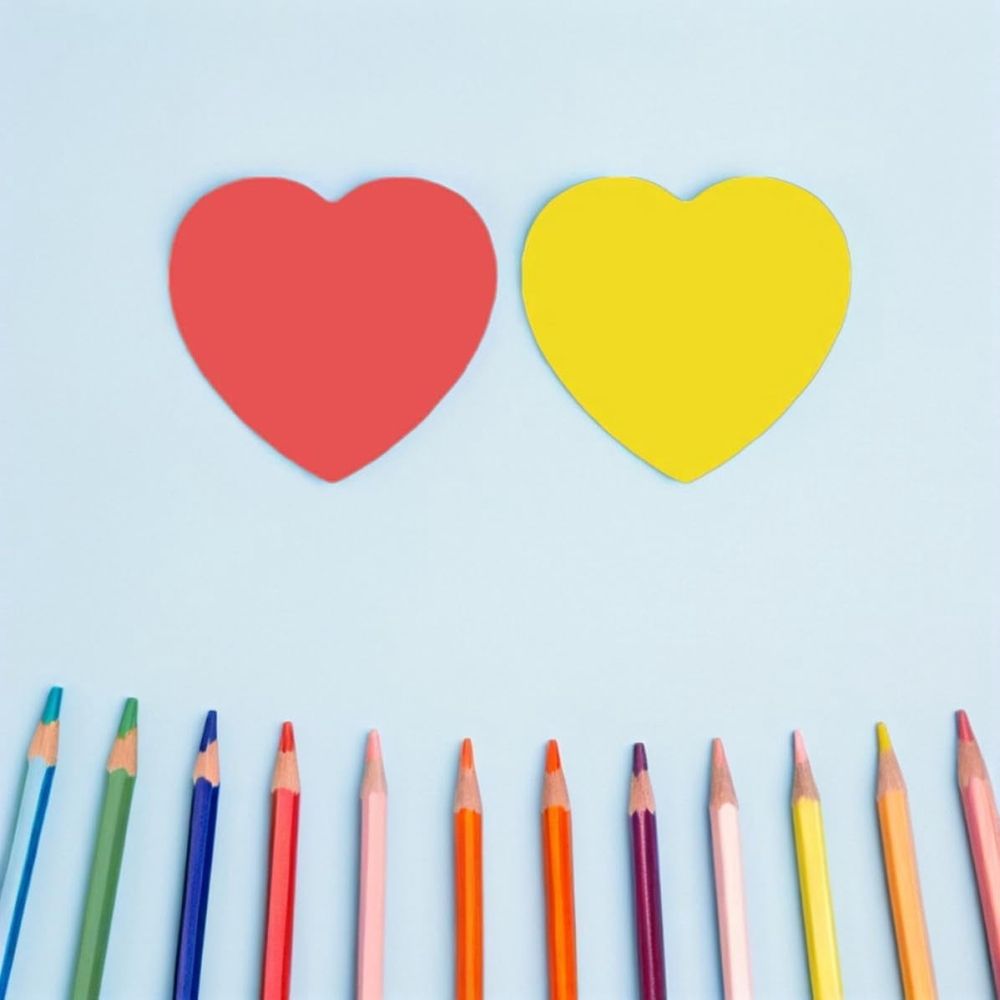 2 Sets Heart Shaped Paper Cutouts for Valentine Crafts Messages