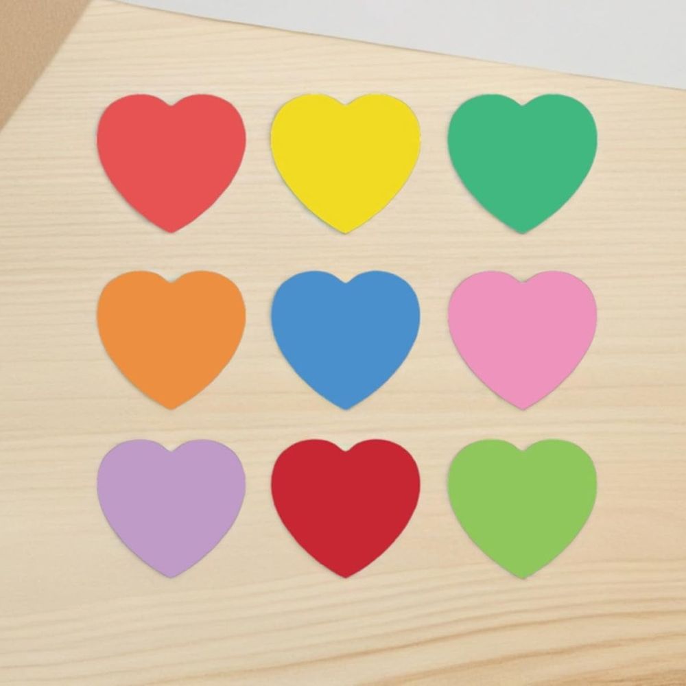 2 Sets Heart Shaped Paper Cutouts for Valentine Crafts Messages