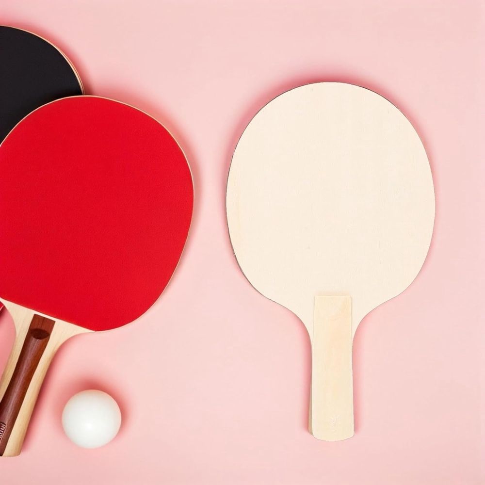 12Pcs DIY Wooden Ping Pong Paddle Blank Unpainted for Painting