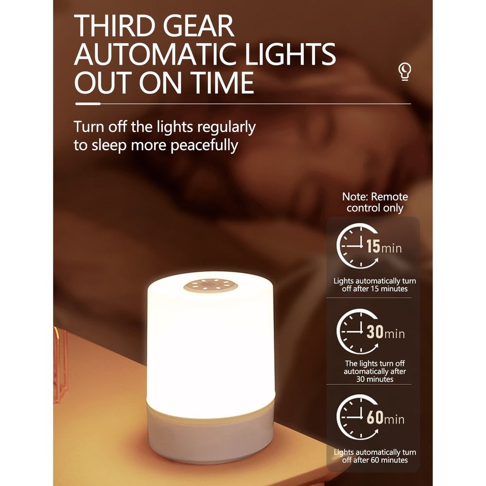 Night Light Rechargeable Wireless Touch Sensor 7.8x10.5cm Adjustable Brightness LED Eye Protection Portable Baby Feeding Emergency Lamp for Bedroom Nursery Living Room