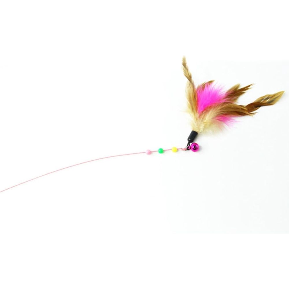 2-Piece Cat Teaser Stick with Steel Wire, Interactive Wand for Indoor Play