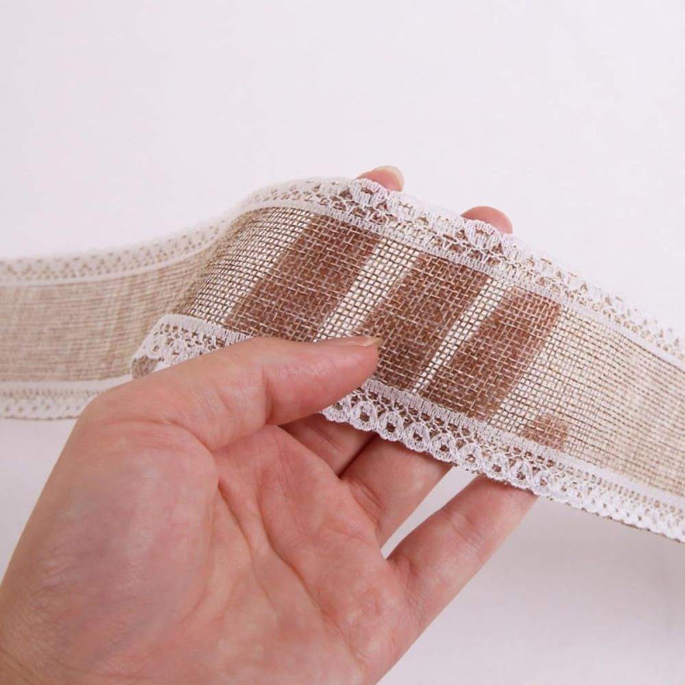 Christmas Decorative Ribbon Roll for Wrapping Handmade Crafts, Imitation Linen Smooth Texture Simple Stylish Elegant Craft, Packing Bow Accessory