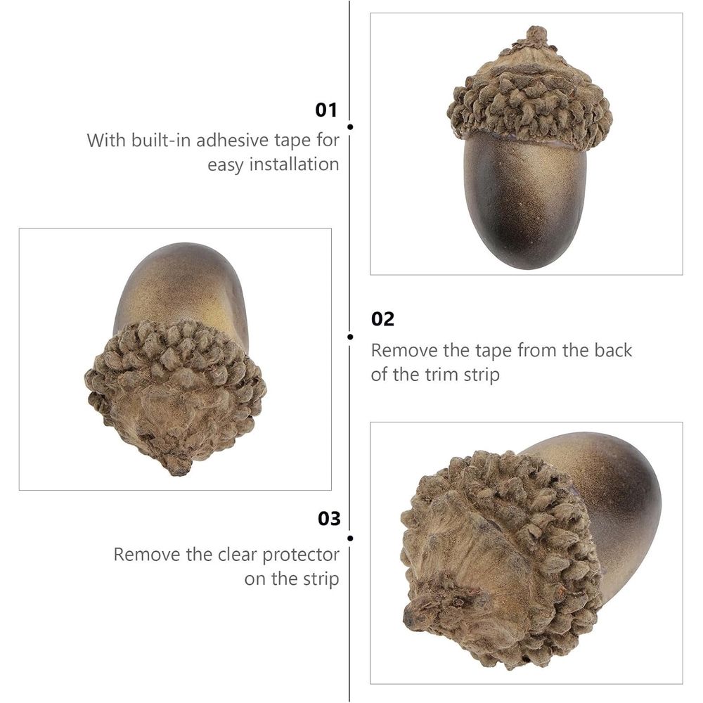 20PCS Artificial Acorns Decorations, Foam Acorn Craft Pieces, Vivid Realistic Look Photography Props for Winter Holiday Displays