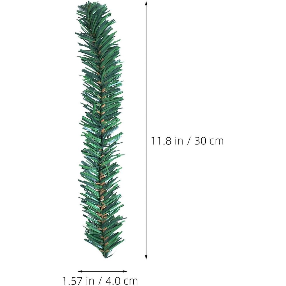 24pcs Faux Pine Stems Green PVC Flexible Twist Ties, 12 Inch for Christmas Decor Garland