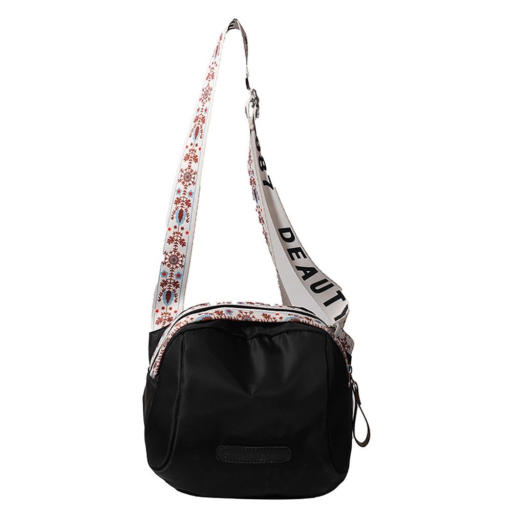 Crossbody Bags for Women, Nylon Fabric Shoulder Handbags with Zipper, Crossbody Purses for Women with Adjustable Wide Strap, Small Lightweight Crossbody Bag for Outdoor Travel, Beige