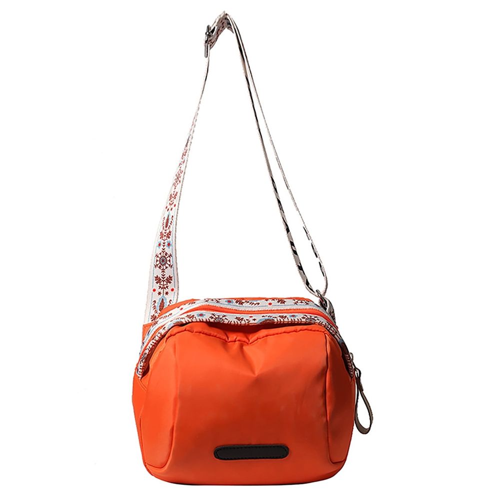 Crossbody Bags for Women, Nylon Fabric Shoulder Handbags with Zipper, Crossbody Purses for Women with Adjustable Wide Strap, Small Lightweight Crossbody Bag for Outdoor Travel, Beige
