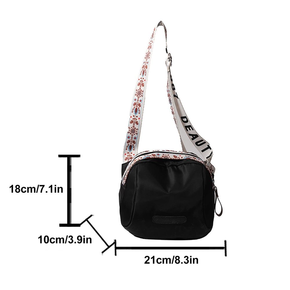 Crossbody Bags for Women, Nylon Fabric Shoulder Handbags with Zipper, Crossbody Purses for Women with Adjustable Wide Strap, Small Lightweight Crossbody Bag for Outdoor Travel, Beige