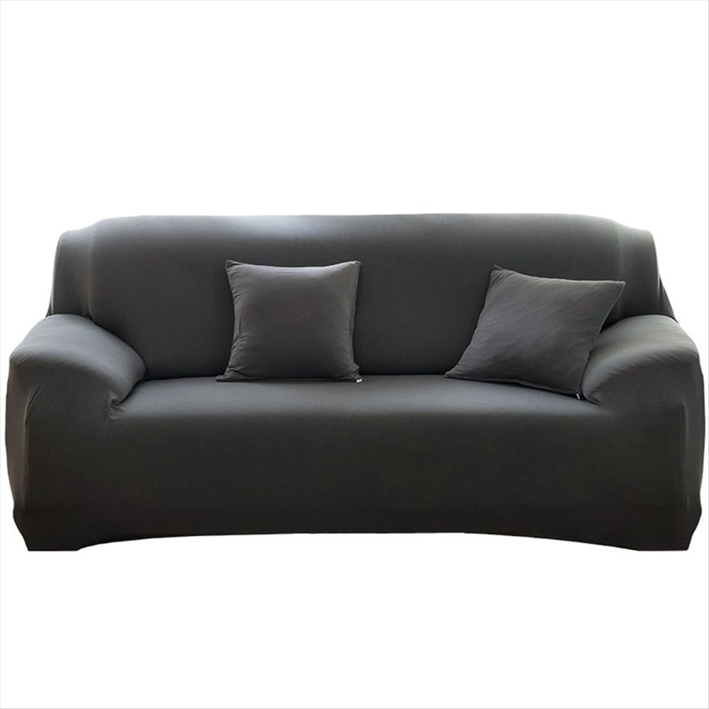Sofa Cover for Corner L-Shaped Sectional Elastic Gray Pet Friendly Slipcover Armrest,3 Seater
