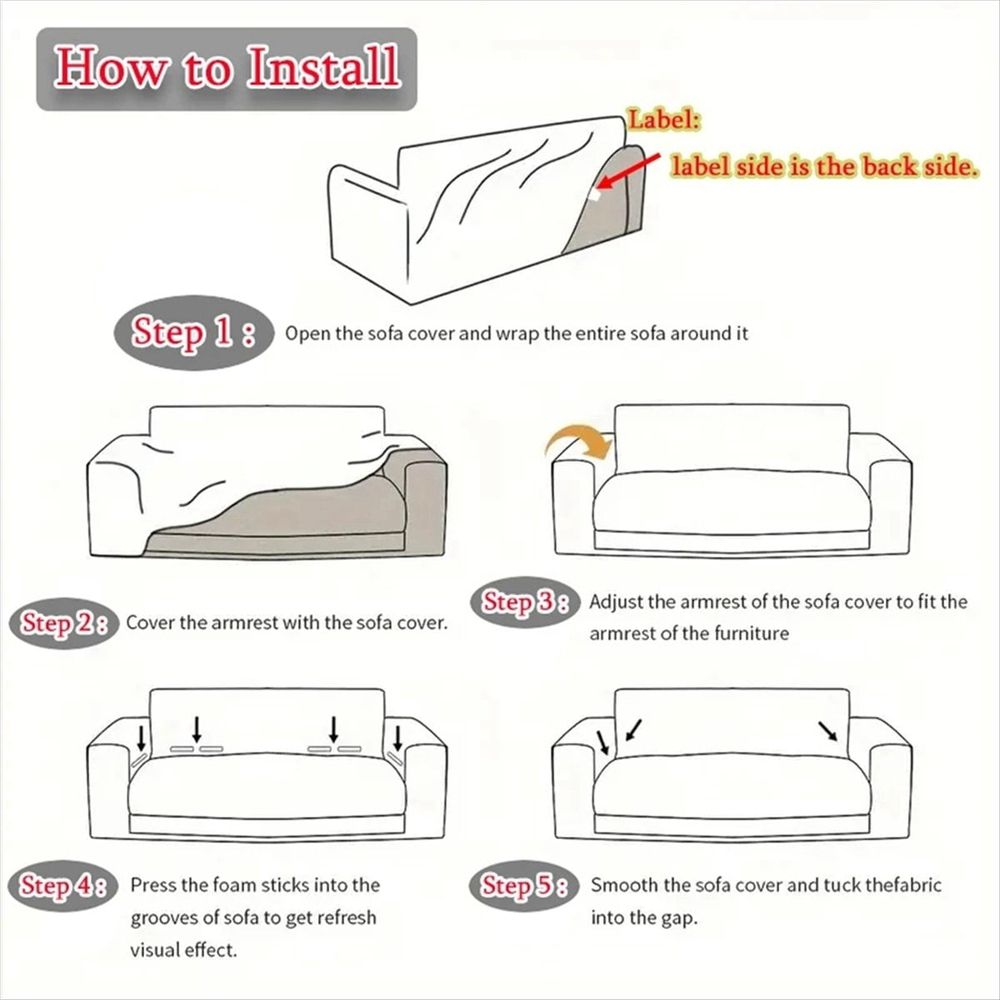Sofa Cover for Corner L-Shaped Sectional Elastic Gray Pet Friendly Slipcover Armrest,3 Seater