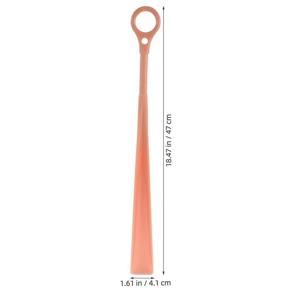 Pink Long Handle Plastic Shoehorn Portable Design for Easy Shoe Wearing Assistance