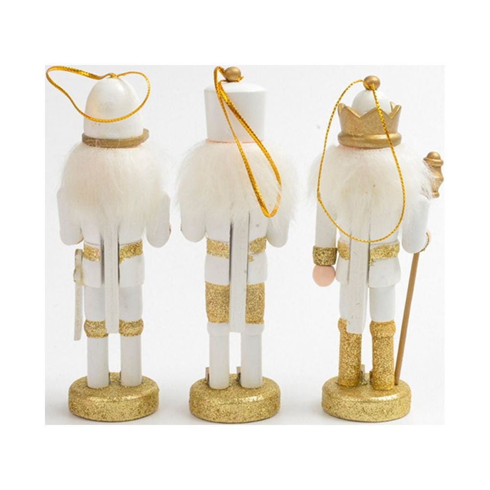 3-Piece Christmas Nutcracker Figurine Set, Festive Plastic Holiday Decor for Home, Mantel, Table, Seasonal Display