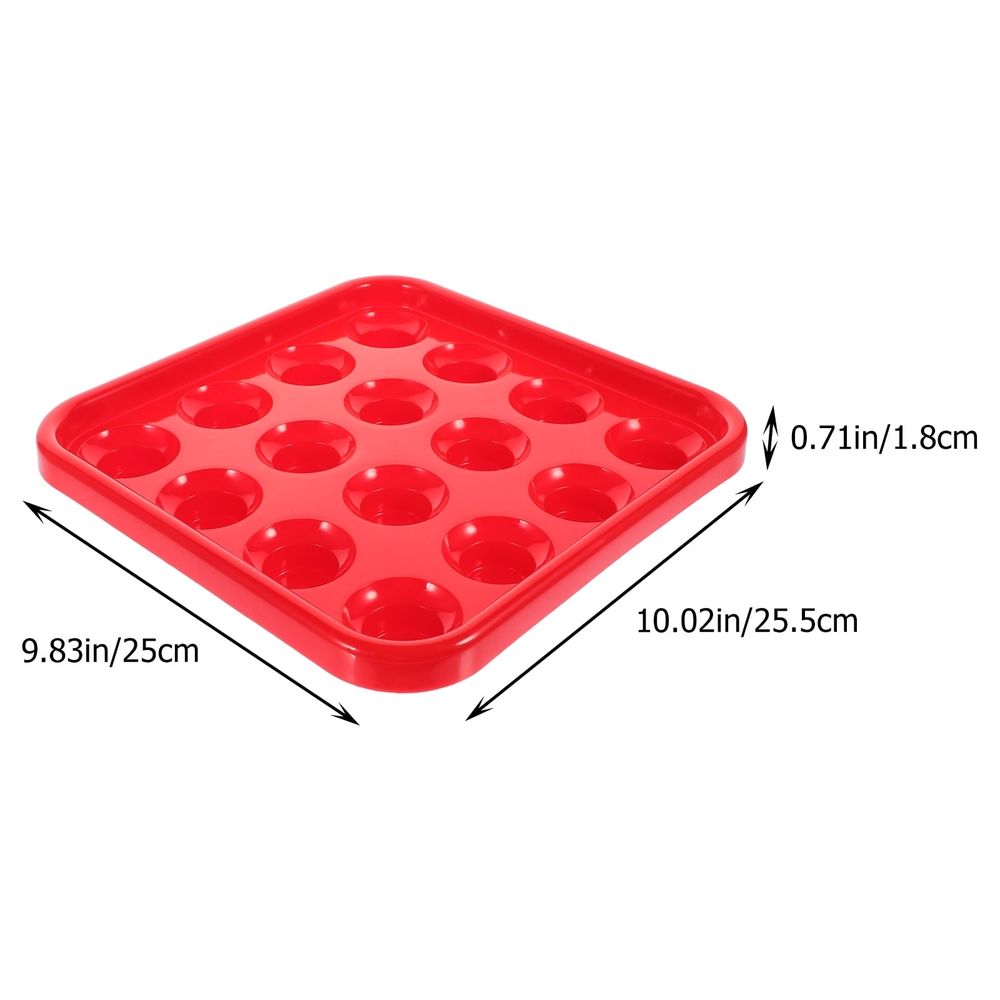 Red Plastic Billiard Cue Holder Tray for Pool Table Accessories, Game Room Organizer and Storage Solution