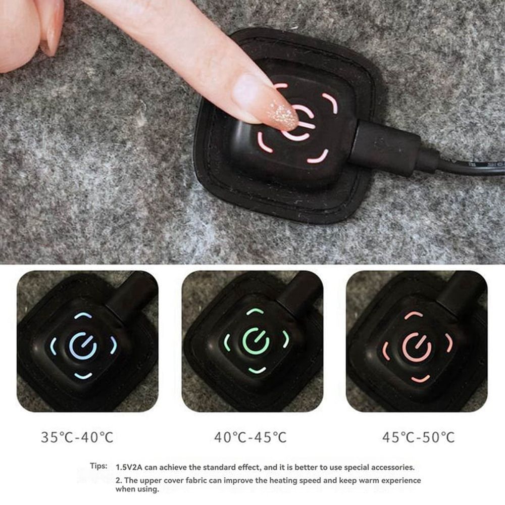 2X USB Electric Heating Pad 60x50cm 5V Heated Blanket Mat with Thermostat Insulation Warm Cushion for Outdoor Use