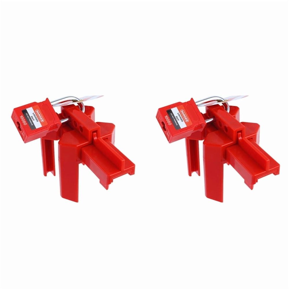 2X Ball Valve Lockout with Padlock for 1/2in-2-1/2in Outside Diameter Pipe - Design Prevents Accidental Activation