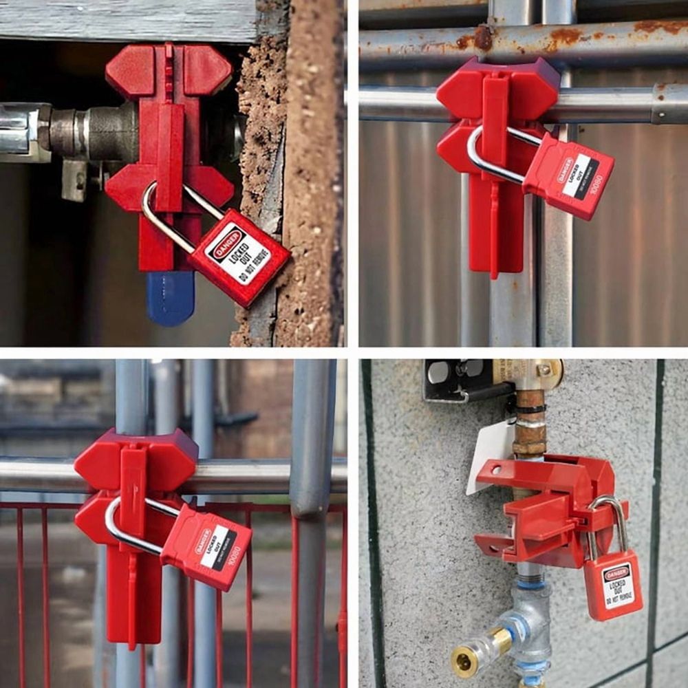 2X Ball Valve Lockout with Padlock for 1/2in-2-1/2in Outside Diameter Pipe - Design Prevents Accidental Activation