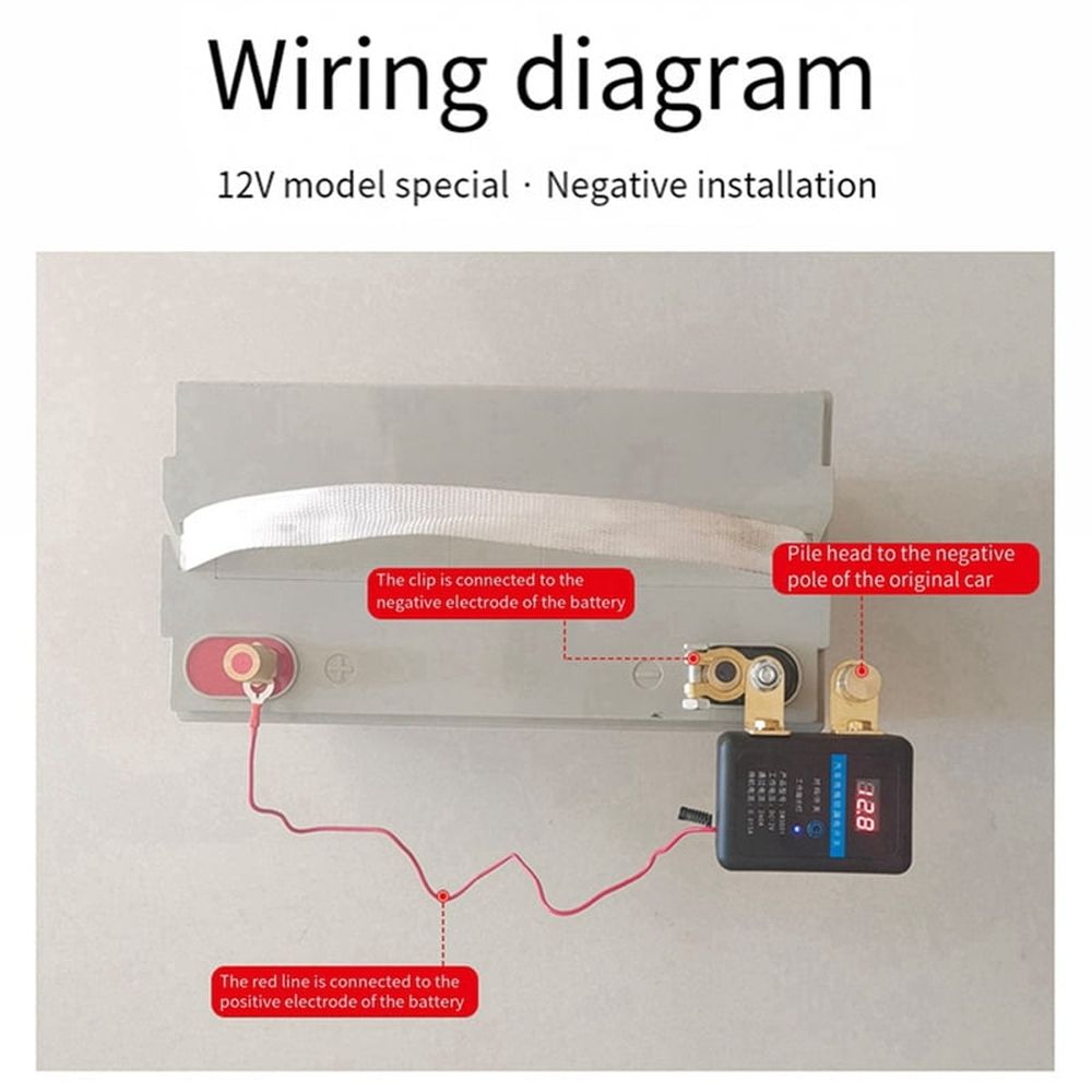 2X Remote Battery Disconnect Switch 12V 260A Kill Switch Automatic Power Off Prevent Battery Drain with Remote,C