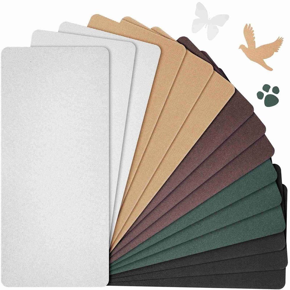 15 Pcs Iron-on Mending Fabric 4.92 x 11 Inch Iron on Clothes Patches Repair Kit for Pants Pockets Holes