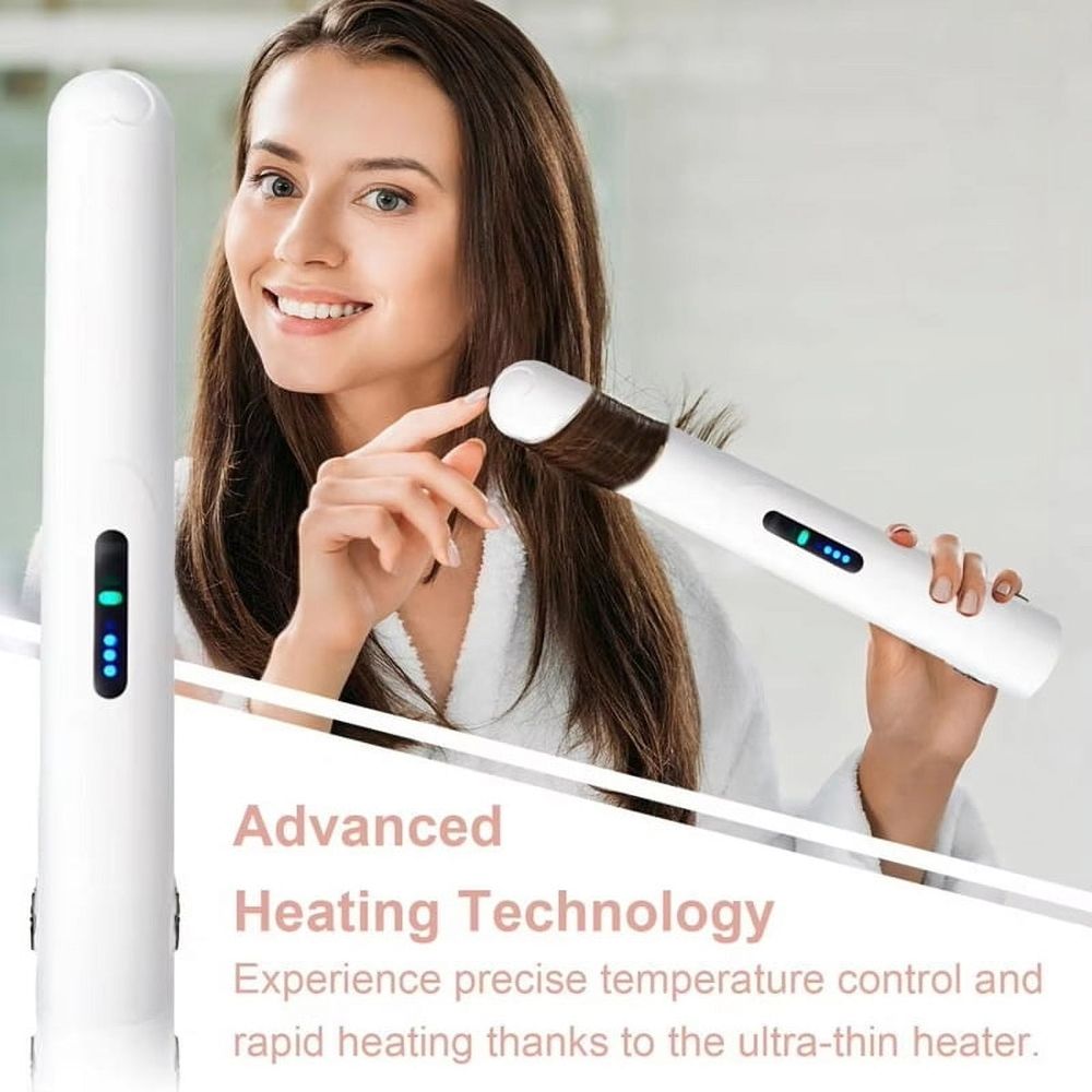 Wireless Hair Curler - USB Rechargeable, Fast Heating, Large Capacity Battery, Portable Mini Curling Iron for Women B