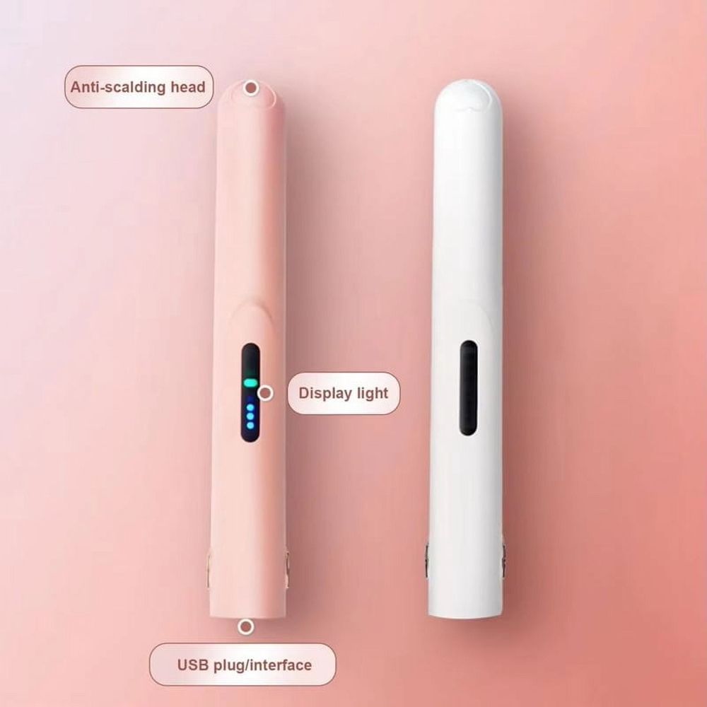 Wireless Hair Curler - USB Rechargeable, Fast Heating, Large Capacity Battery, Portable Mini Curling Iron for Women B