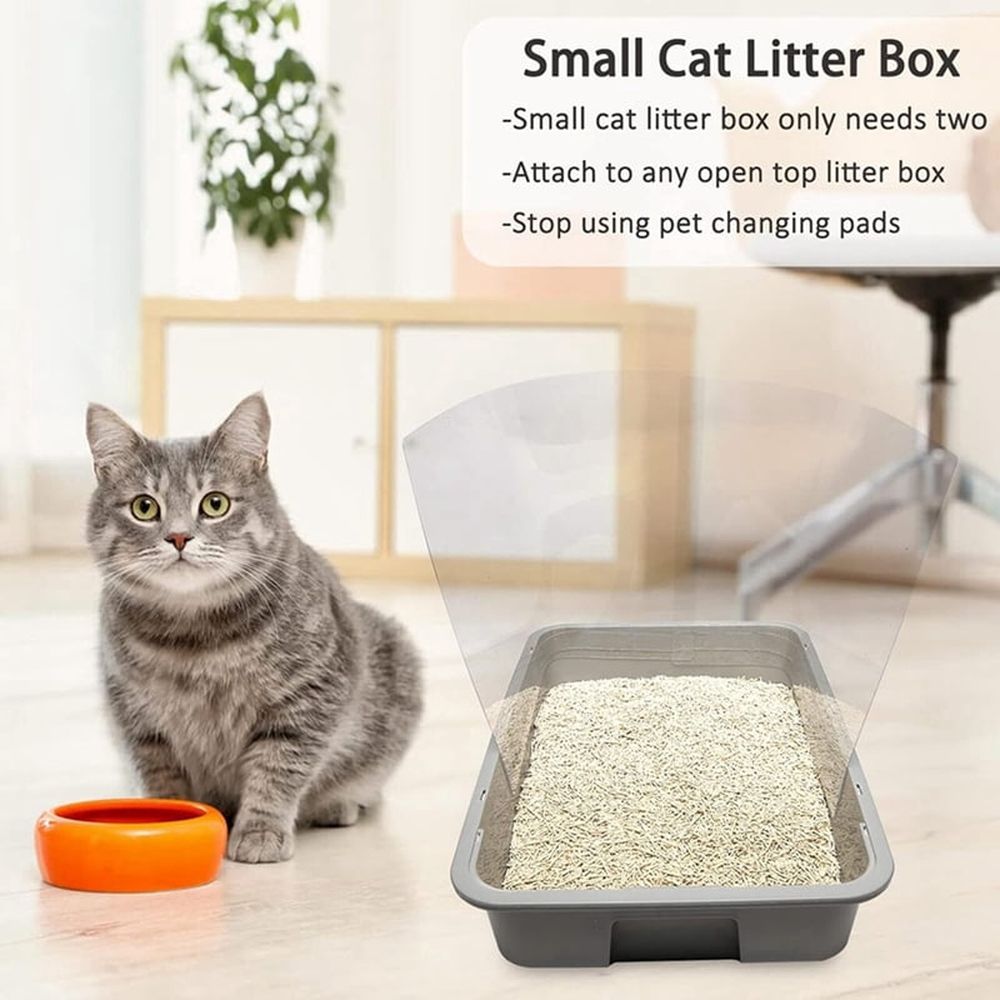 6X Cat Litter Box Pee , High Sided Litter Box Splash Guard, Seamless Urine Leakage Enclosure