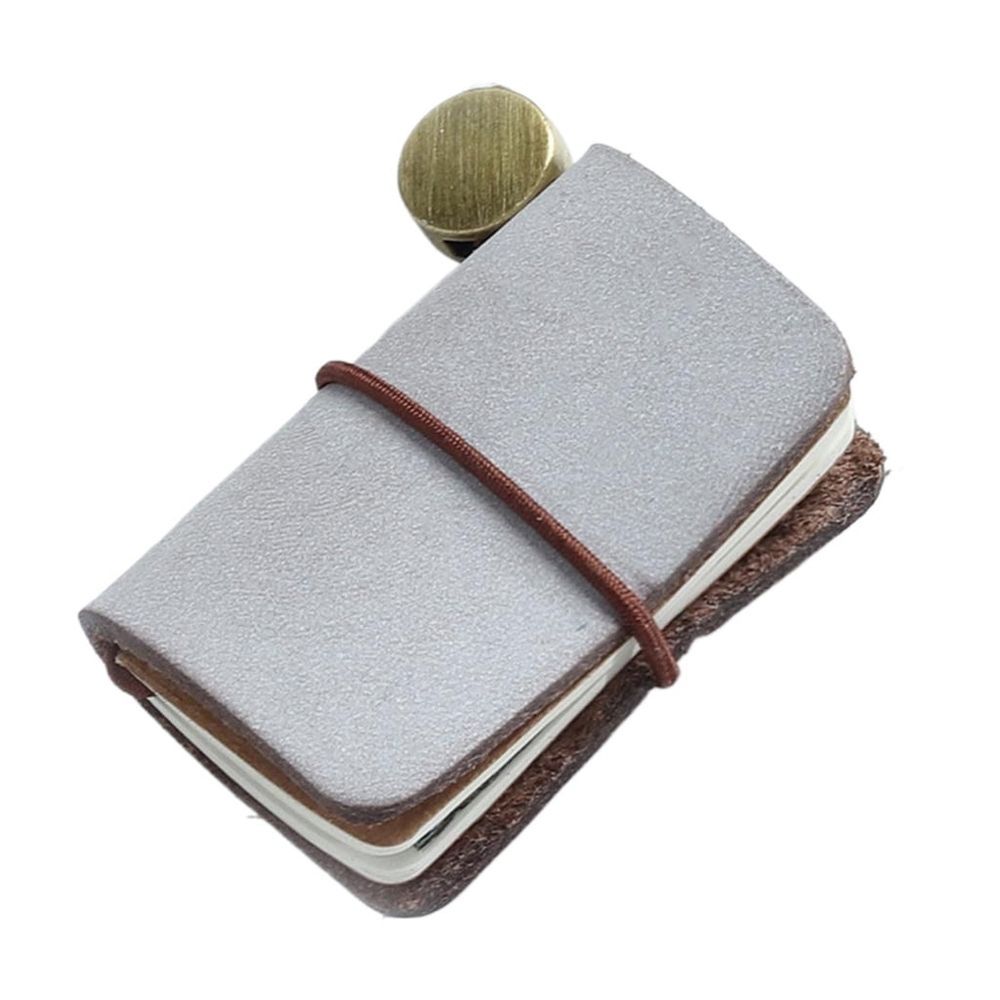 Small Leather Notebook 1.25x1.88Inch Pocket Journal Notepads Refillable Notebook 60 Pages Unlined for Writing Sketching