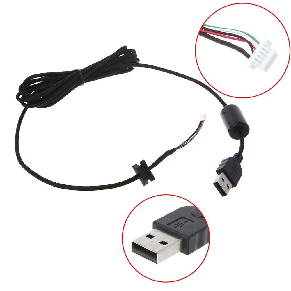 Computer Mouse Replacement Accessories Durable Wear Resistant Black Nylon Braided Line USB Cable for G9X