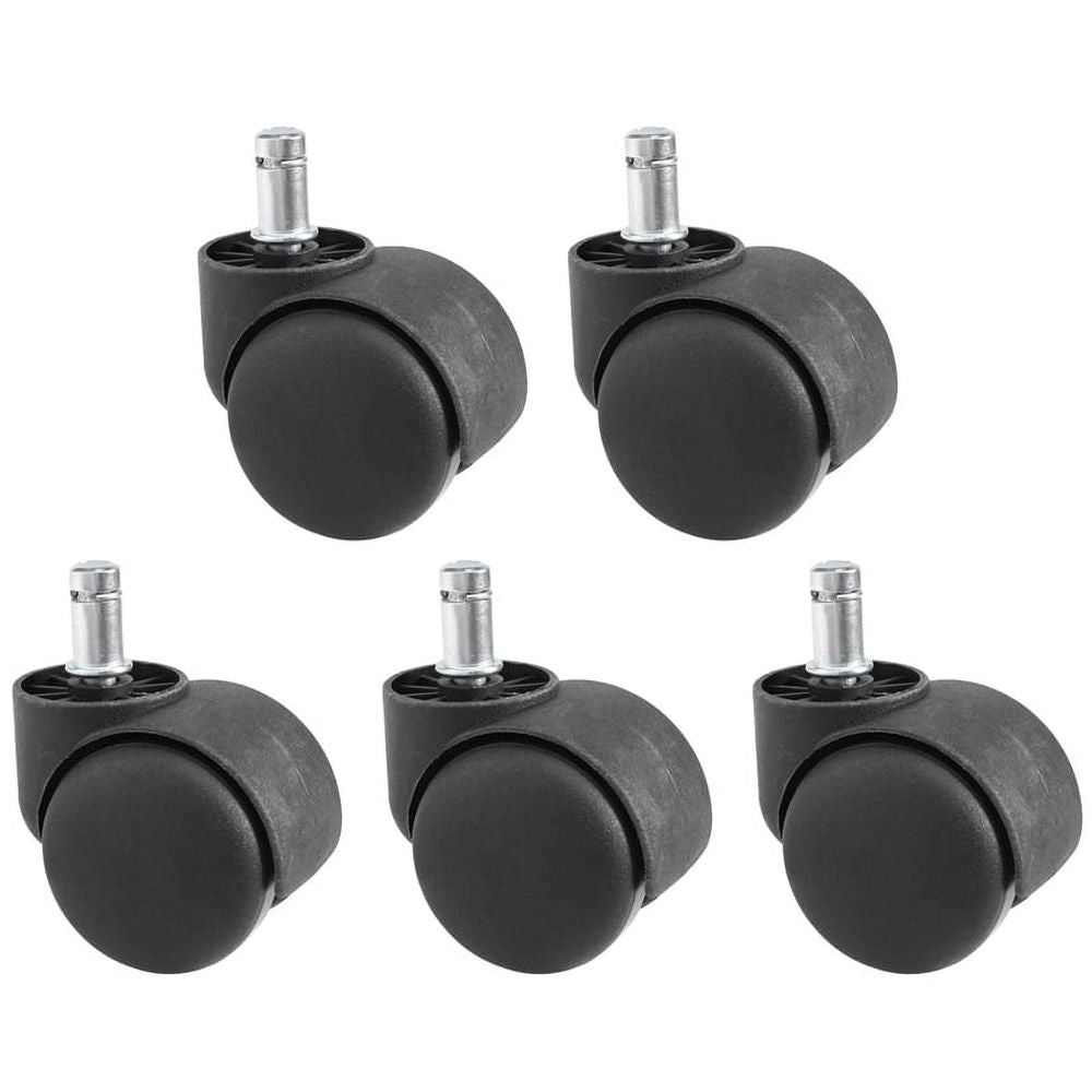 50mm Office Chair Roller Wheels - Set of 5 - Black