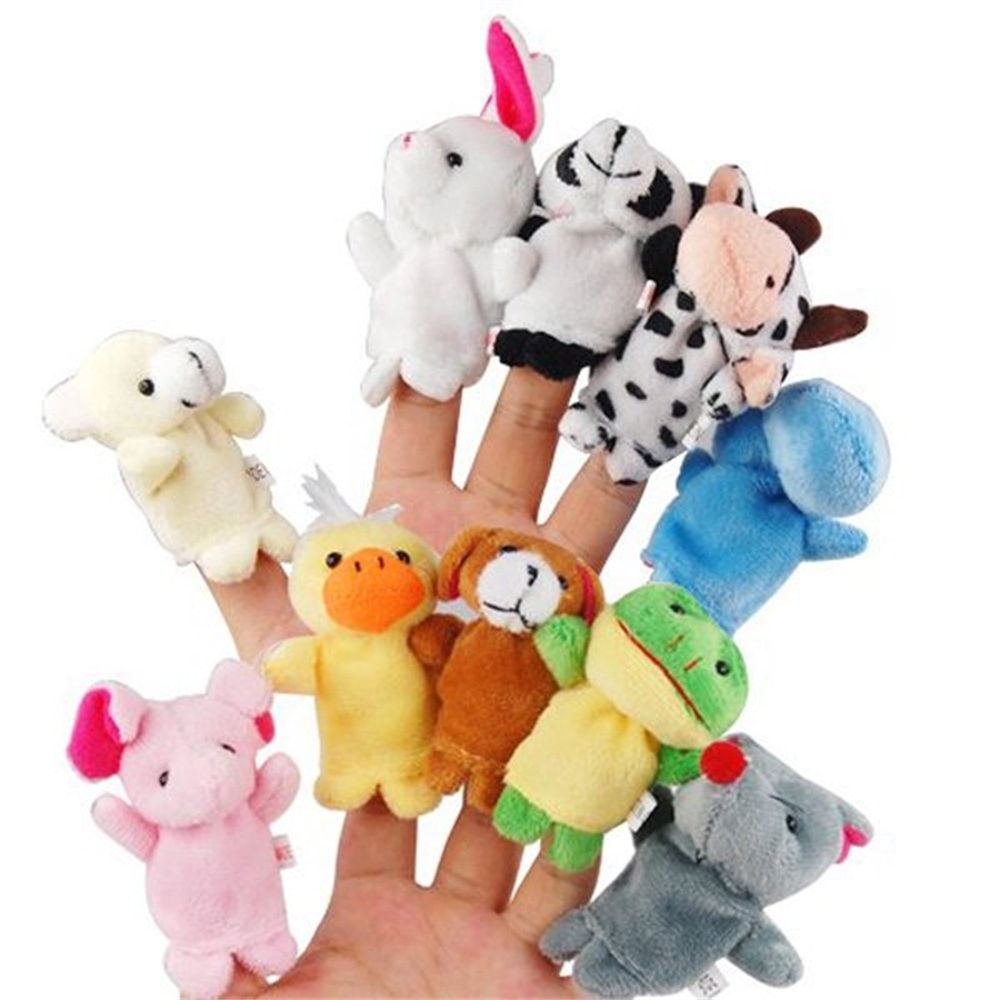 Plush Finger Puppet Set 10 Piece Small Animal Variety Pack Soft Texture Educational Storytelling Accessory Soft Plush Fabric Role Play Classroom Reward Party Favor
