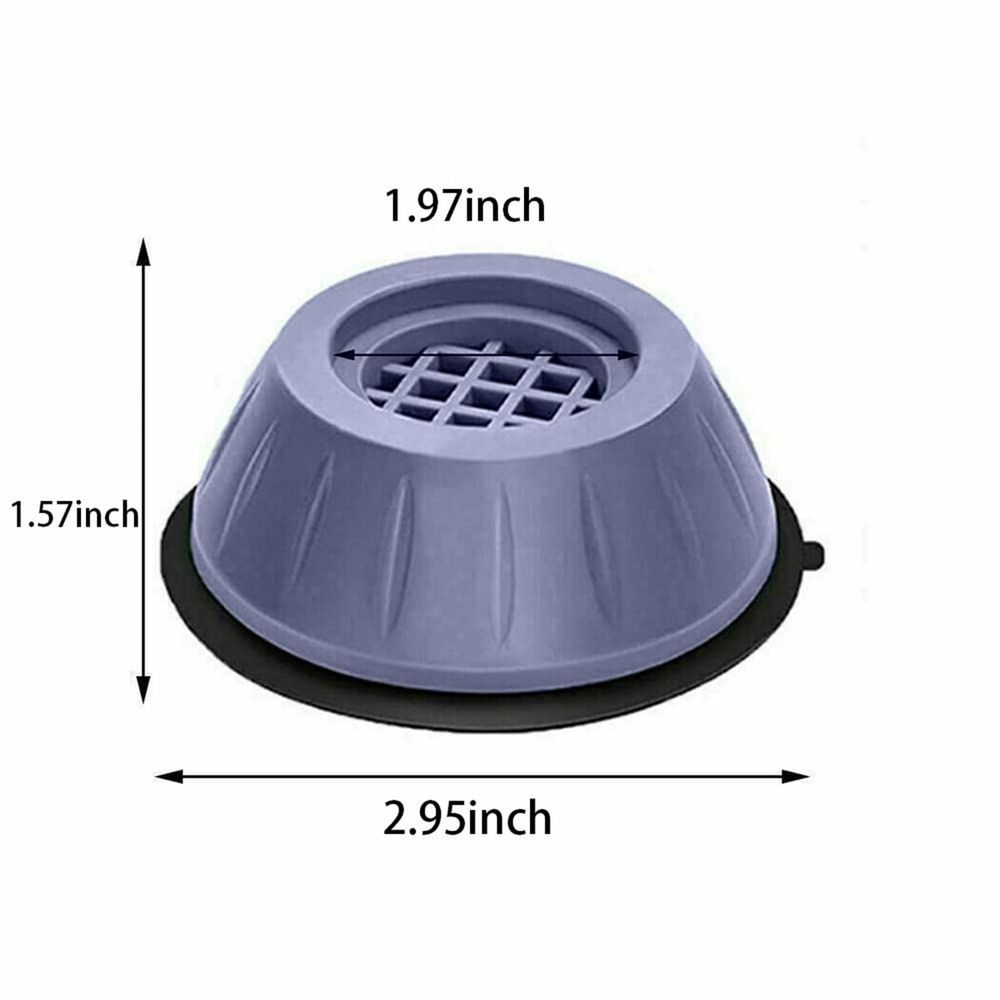 4-Piece Washing Machine Foot Mat Shockproof Anti-Slip Vibration Damper Universal Raised Rubber Pads for Refrigerator Base Moisture-Proof Appliance Support Leveler Set