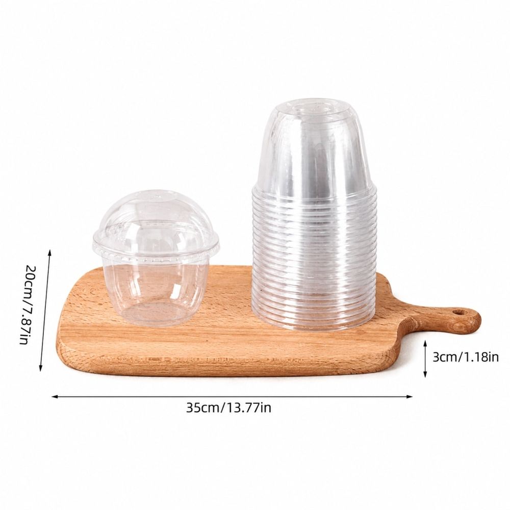 100 Pack Disposable Plastic Cups with Dome Cross Lids 8.45 Ounce Clear Round Fruit Containers for Milkshakes Yogurt Parfaits and Fruit Salads Dessert Serving Set