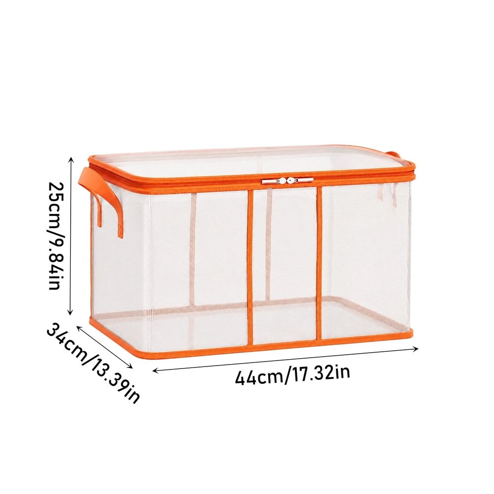Nylon Mesh Transparent Quilt Storage Bag Large Capacity Moving Packing Organizer with Handles 17.3x13.4x9.8in See-Through Breathable Bin for Blankets Clothing Pillows