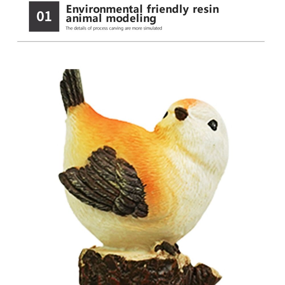 Solar Bird Garden Lights, 4 Head Resin Statues, Waterproof Outdoor Decor, Warm White Night Lighting, Perfect for Patios, Yards, and Balconies, Ideal for Homeowners